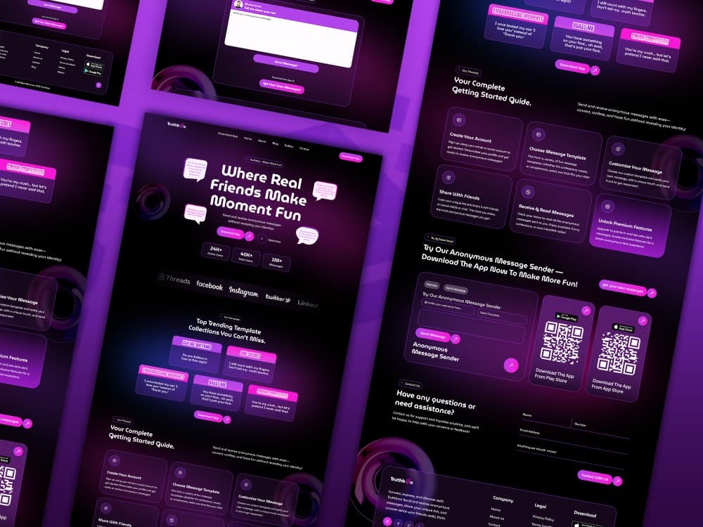 Truthbox website shown on a desktop mockup